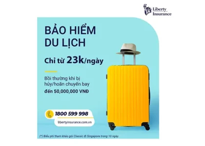 Bảo hiểm du lịch Đông Nam Á Liberty hỗ trợ chi phí y tế, hủy hoãn chuyến đi, mất hành lý và thất lạc chứng từ cho khách đi Singapore, Thái Lan, Malaysia.